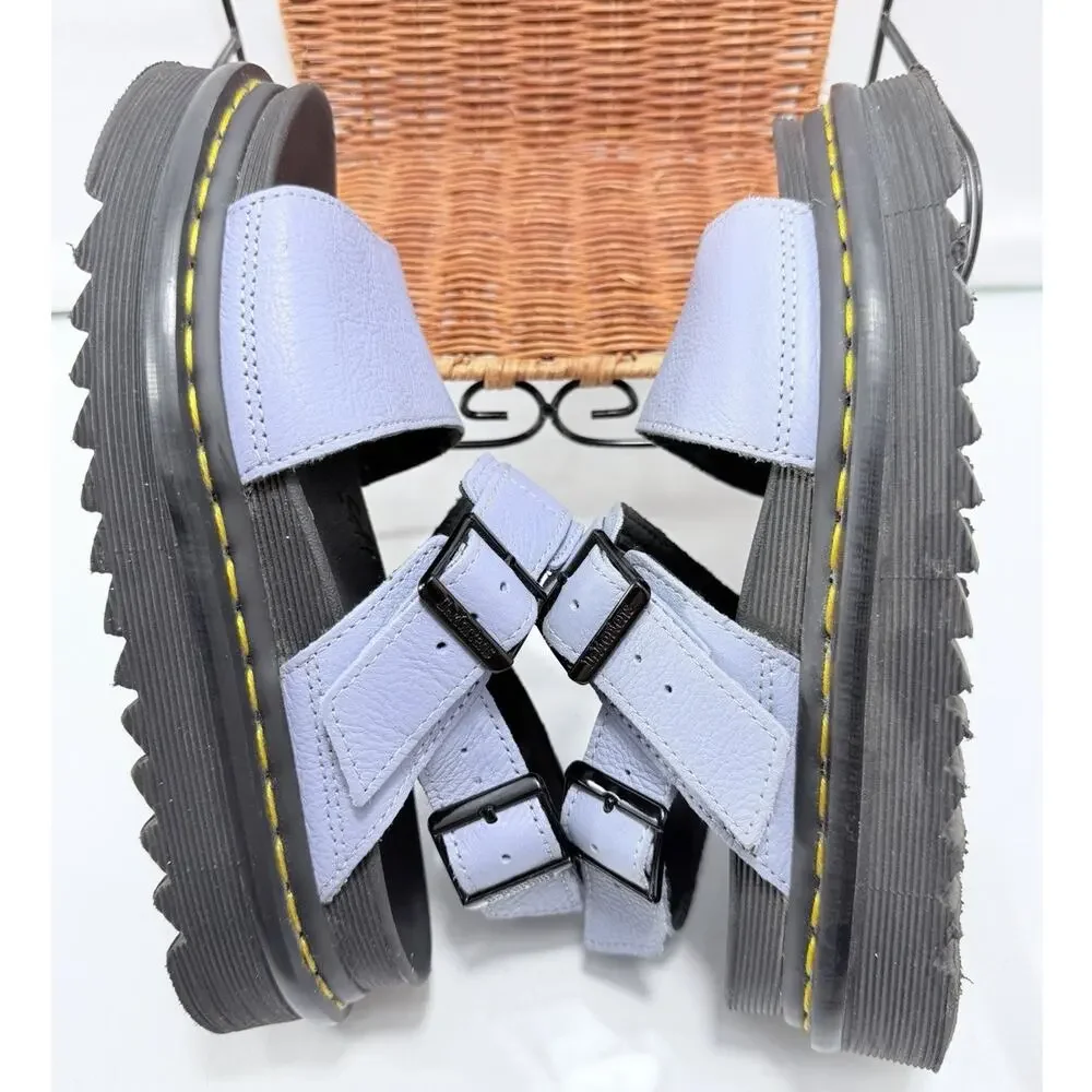 Dr. Martens Voss Women's Sandals Size 6 Light Blue Platform Strappy UK 4 EU 37
